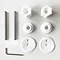 Toreno Wooden Toilet Seat Hinge Pack Brushed Brass Profile Large Image