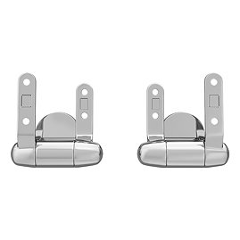 Toreno Wooden Toilet Seat Hinge Pack Chrome Large Image