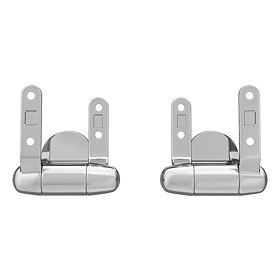 Toreno Wooden Toilet Seat Hinge Pack Chrome Large Image