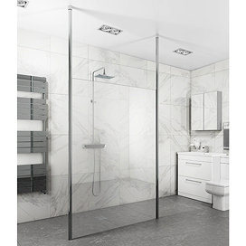 Toronto 8mm Wet Room Screen (Various Sizes) + 2 Ceiling Poles