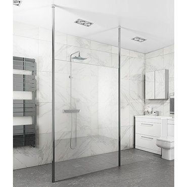 Toronto 8mm Wet Room Screen (Various Sizes) + 2 Ceiling Poles  Profile Large Image