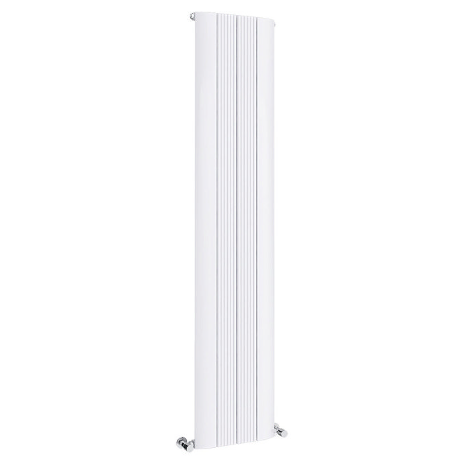 Toronto Aluminium White 1800 x 375mm Tall Vertical Radiator - 4 Sections Large Image
