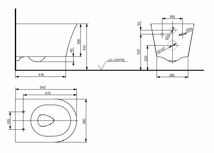 Toto GP Rimless Wall Hung Toilet + Soft Close Seat