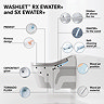 Toto Washlet RX EWATER+ Auto Flush Wall Hung Shower Toilet + Concealed WC Cistern with Wall Hung Frame