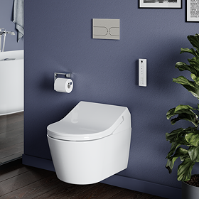 Toto Washlet RX EWATER+ Auto Flush Wall Hung Shower Toilet + Concealed WC Cistern with Wall Hung Frame