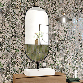 Toulon Rustic Floral Decor Gloss Wall Tiles - 100 x 300mm