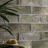 Toulon Rustic Green Gloss Wall Tiles - 100 x 300mm