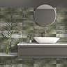 Toulon Rustic Green Gloss Wall Tiles - 100 x 300mm