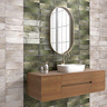 Toulon Rustic Green Gloss Wall Tiles - 100 x 300mm