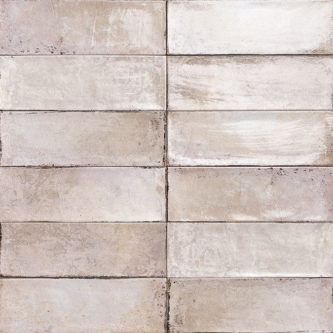 Toulon Rustic White Gloss Wall Tiles - 100 x 300mm