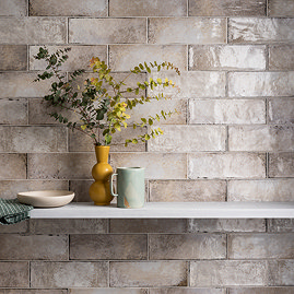 Toulon Rustic White Gloss Wall Tiles - 100 x 300mm