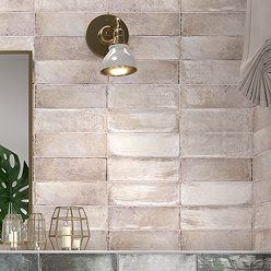 Toulon Rustic White Gloss Wall Tiles - 100 x 300mm