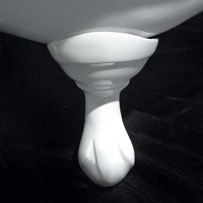 Traditional 1040mm Round Freestanding Cast Iron Shower Tray with Ball + Claw Feet Feature Large Ima
