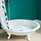 Traditional 1040mm Round Freestanding Cast Iron Shower Tray with Ball + Claw Feet Large Image