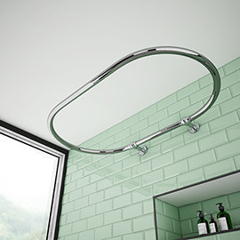 Chatsworth Traditional 1500 X 700mm Chrome Oval Shower Curtain Rail At ...