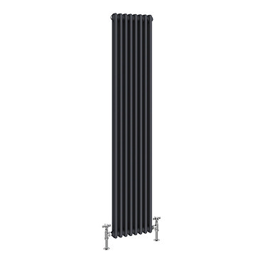 Traditional 1800 x 380mm Double 2 Column Anthracite Radiator  Profile Large Image