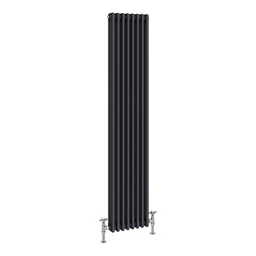Traditional 1800 x 382mm Vertical 3 Column Anthracite Radiator  Profile Large Image