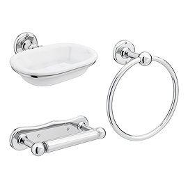Traditional 3-Piece Bathroom Accessory Pack Large Image