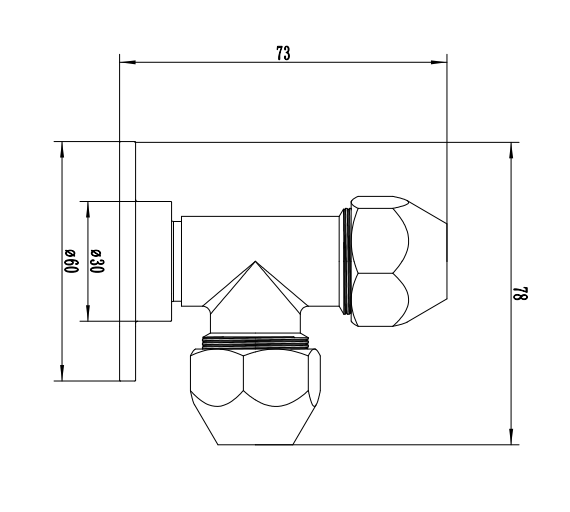 Traditional 30mm Chrome Shower Wall Plate Elbow