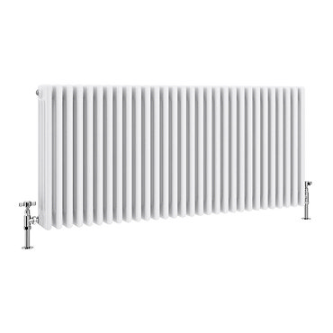 Traditional 600 x 1355mm Cast Iron Style 4 Column White Radiator