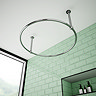 Chatsworth Traditional 850mm Chrome Double Support Circular Shower Curtain Rail Large Image