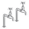 Bower Traditional Chrome Kitchen Bib Taps with Upstands