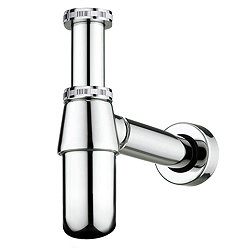 Brass Bottle Trap with 300mm Outlet Pipe - Chrome