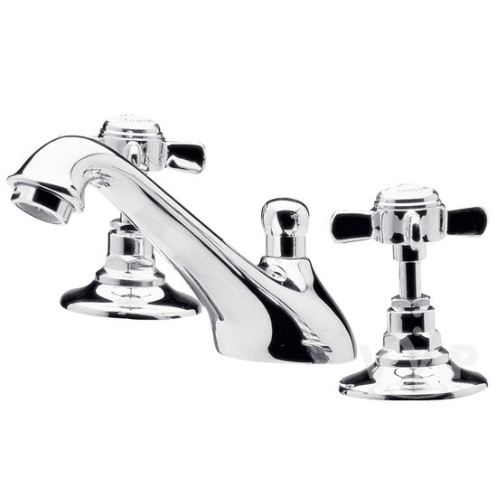 Ultra Traditional Beaumont 3 Tap Hole Deck Basin Mixer - Chrome - I307X Large Image