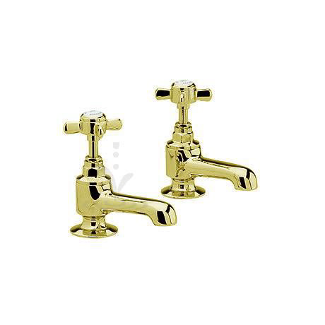 Traditional Beaumont Basin Taps Heavy Pattern - Antique Gold Large Image