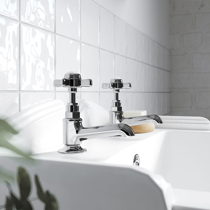 Ultra Traditional Beaumont Long Nose Basin Taps - Chrome - I321XE  Profile Large Image