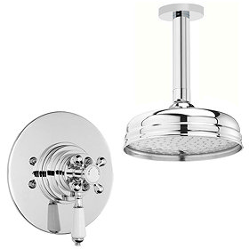 Ultra Beaumont Dual Concealed Thermostatic Shower Valve + Ceiling Mounted 8" Rose Large Image