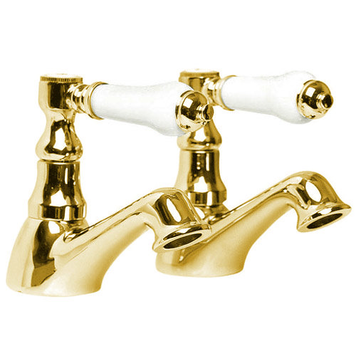 Traditional Bloomsbury Basin Taps - Gold Large Image