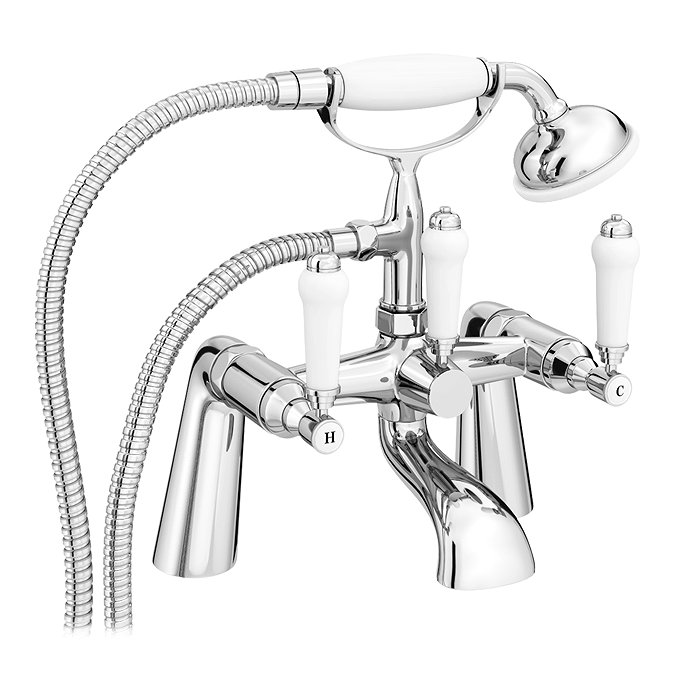 Nuie Traditional Bloomsbury Bath Shower Mixer & Shower Kit - Chrome - XM314 Large Image