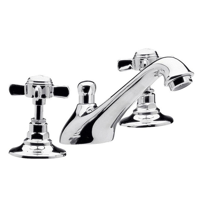 Traditional 3 Tap Hole Basin Mixer - Chrome - IJ327 Large Image