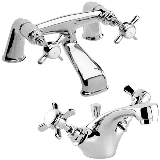 Traditional Bath Filler & Mono Basin Mixer - Chrome Large Image