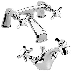 Traditional Bath Filler & Mono Basin Mixer - Chrome Large Image