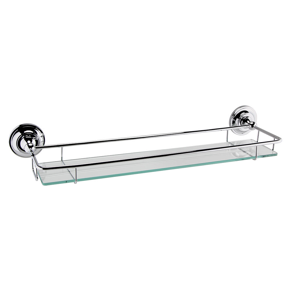 Hudson Reed Traditional Chrome Glass Gallery Shelf - LH305 Large Image