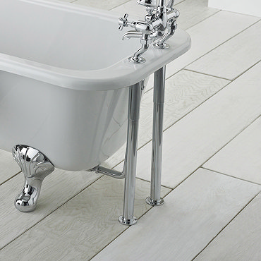 Traditional Chrome Standpipes with Adjustable Shrouds for Roll Top Baths Profile Large Image