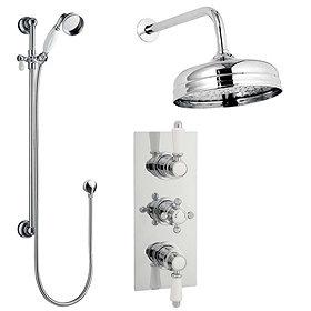 Traditional Concealed Shower Valve w/ Slide Rail Kit & Wall Mounted Fixed Head Large Image