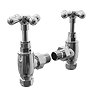 Traditional Cross Head Angled Radiator Valves - Chrome Large Image