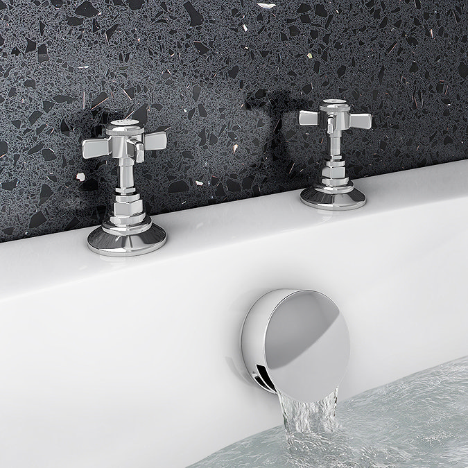 Chatsworth Traditional Deck Bath Side Valves with Freeflow Bath Filler Large Image