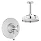 Lancaster Traditional Dual Concealed Thermostatic Shower Valve + Ceiling Mounted 8" Rose Large Image
