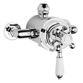 Nuie Traditional Dual Exposed Thermostatic Shower Valve - Chrome - ITY309 Medium Image