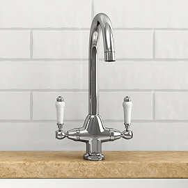 Dual-Lever Traditional Kitchen Tap Large Image