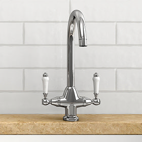 Dual-Lever Traditional Kitchen Tap Large Image