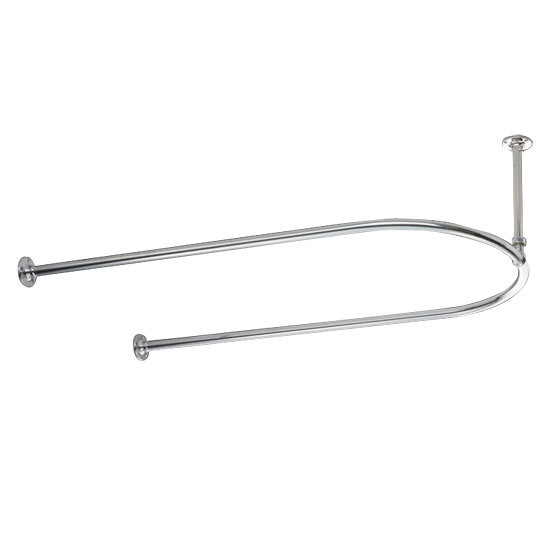 Traditional Large U-Shaped Shower Curtain Rail - Chrome Plated - 2 Size Options Large Image