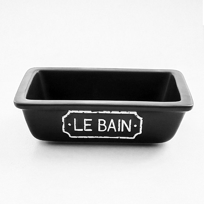 Traditional Le Bain 4 Piece Ceramic Bathroom Set Matt Black