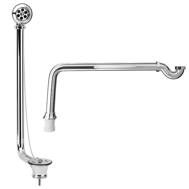 Traditional Luxury Exposed Free Standing Bath Drainage Kit - Chrome Feature Large Image