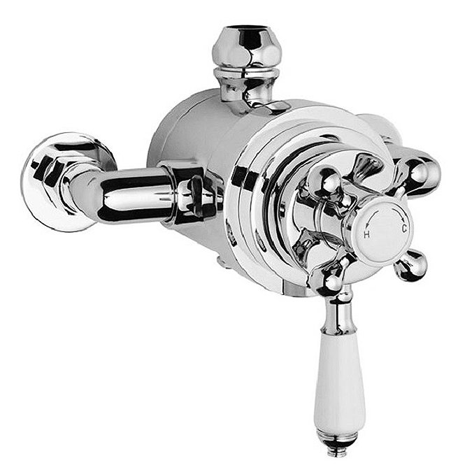 Premier Traditional Luxury Rigid Riser Kit with Diverter & Dual Exposed Shower Valve Feature Large I