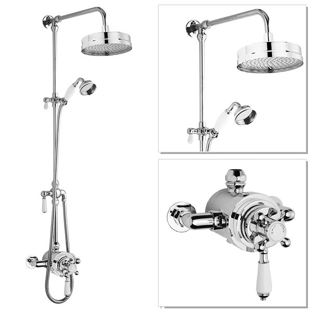 Nuie Traditional Luxury Rigid Riser Kit With Dual Exposed Shower Valve